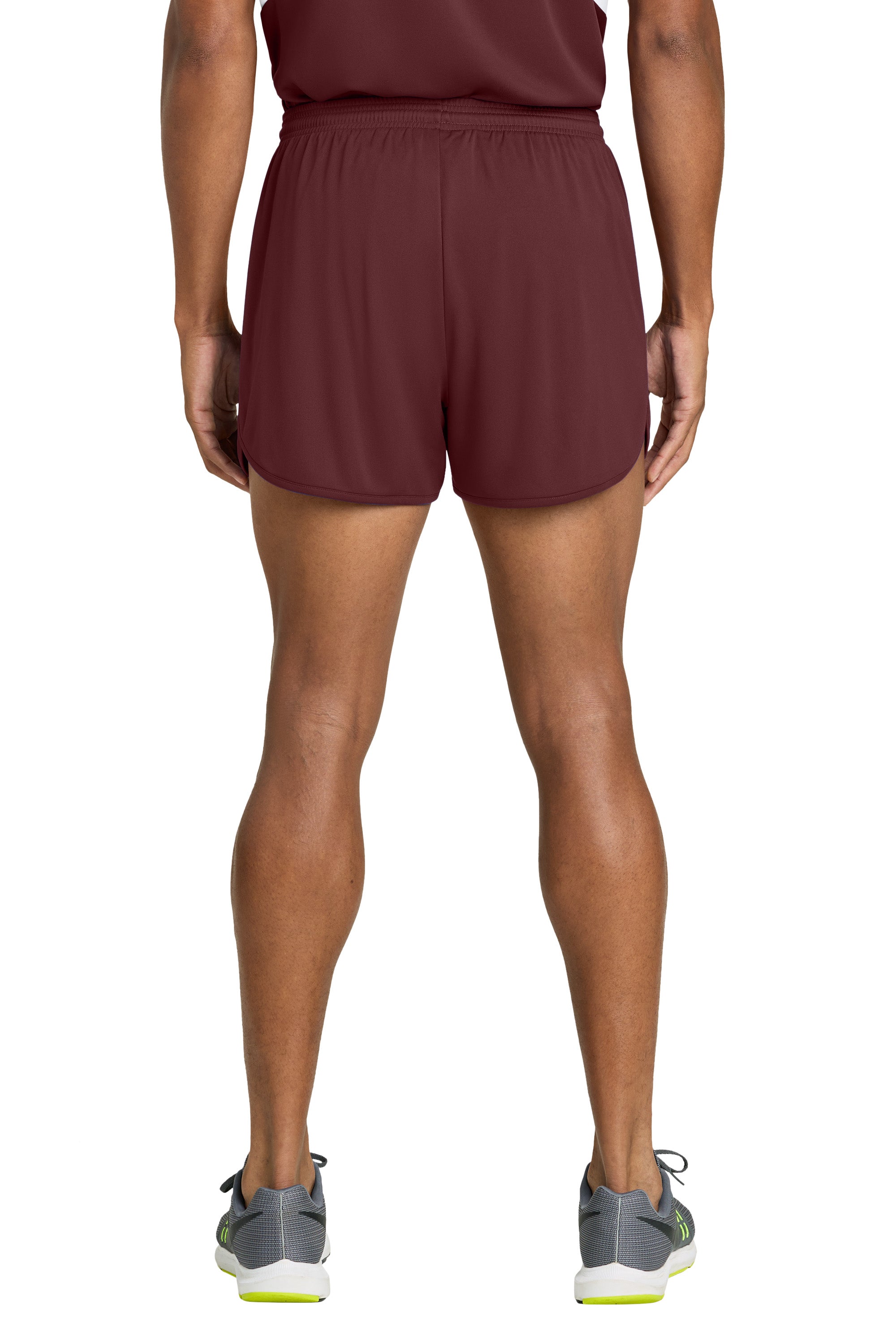 Sport-Tek ST447 Mens Club Track Shorts Maroon Model Back