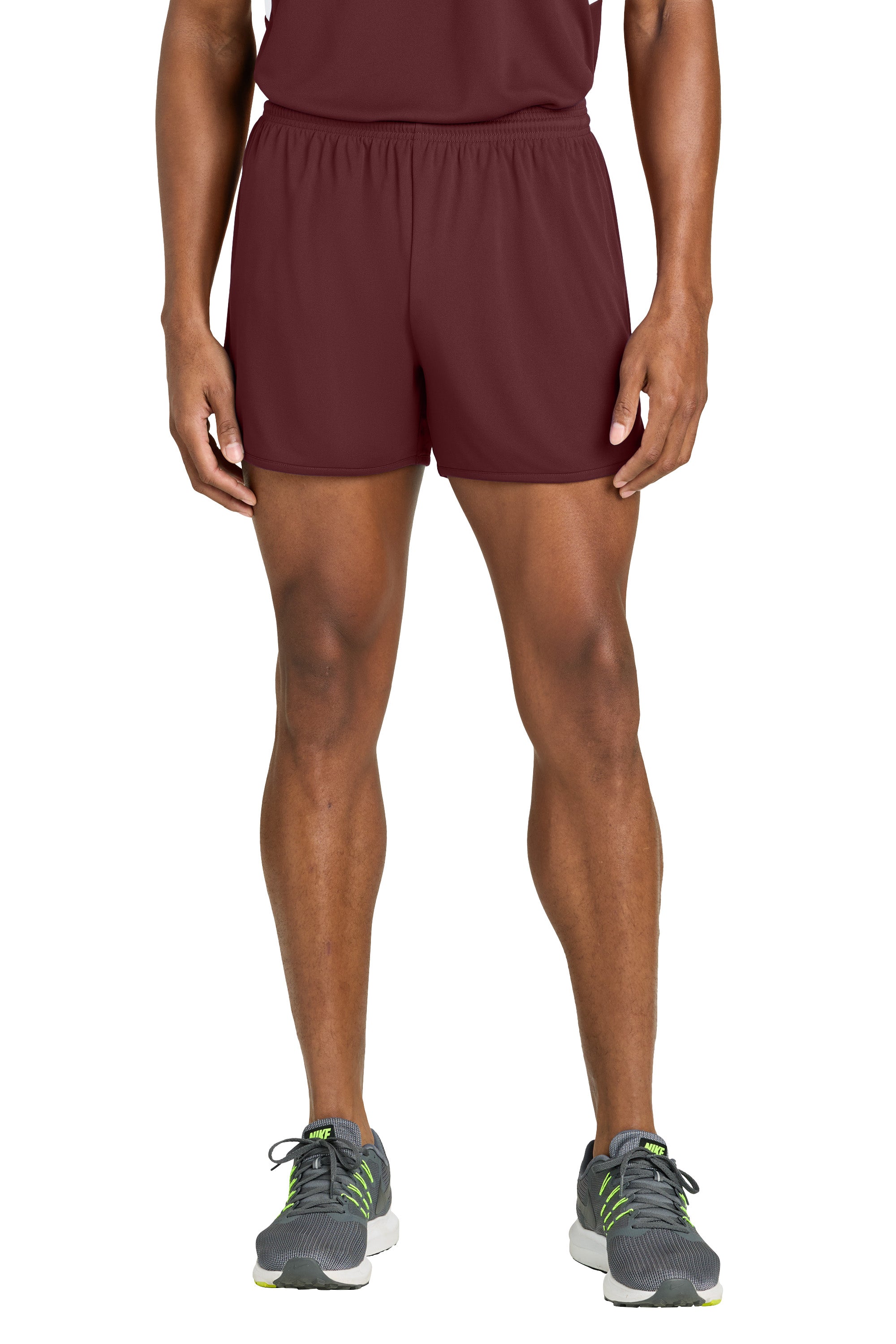 Sport-Tek ST447 Mens Club Track Shorts Maroon Model Front