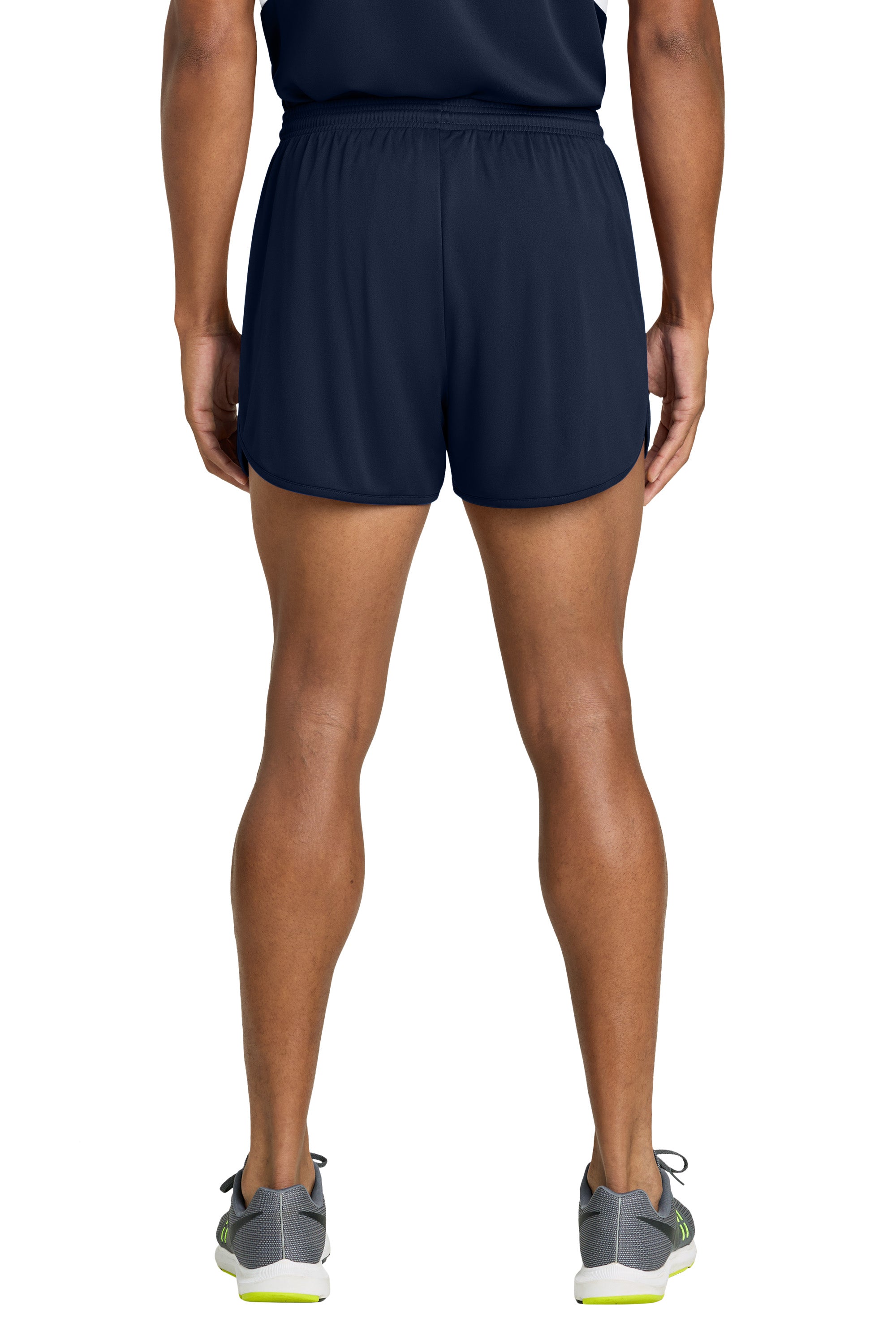 Sport-Tek ST447 Mens Club Track Shorts True Navy Blue Model Back