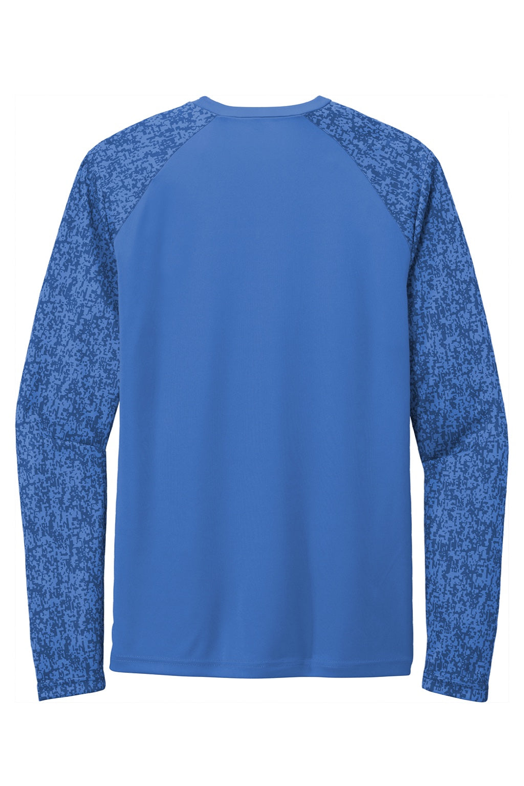 Sport-Tek ST460LS Mens Digi Camo Moisture Wicking Long Sleeve Crewneck T-Shirt Royal Blue Flat Back
