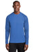 Sport-Tek ST460LS Mens Digi Camo Moisture Wicking Long Sleeve Crewneck T-Shirt Royal Blue Model Front