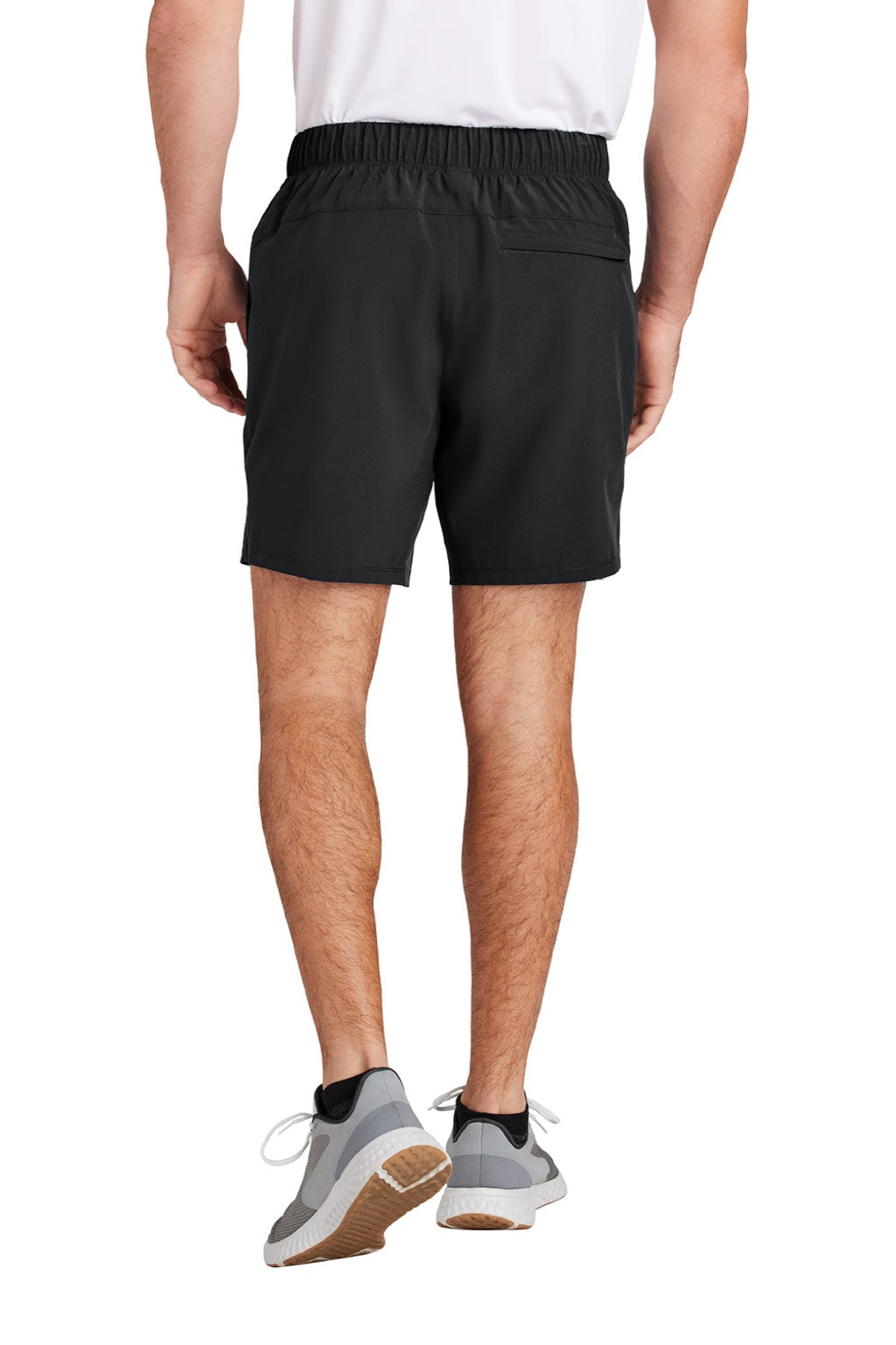 Sport-Tek ST485 Mens Repeat Moisture Wicking Shorts w/ Pockets Black Model Back