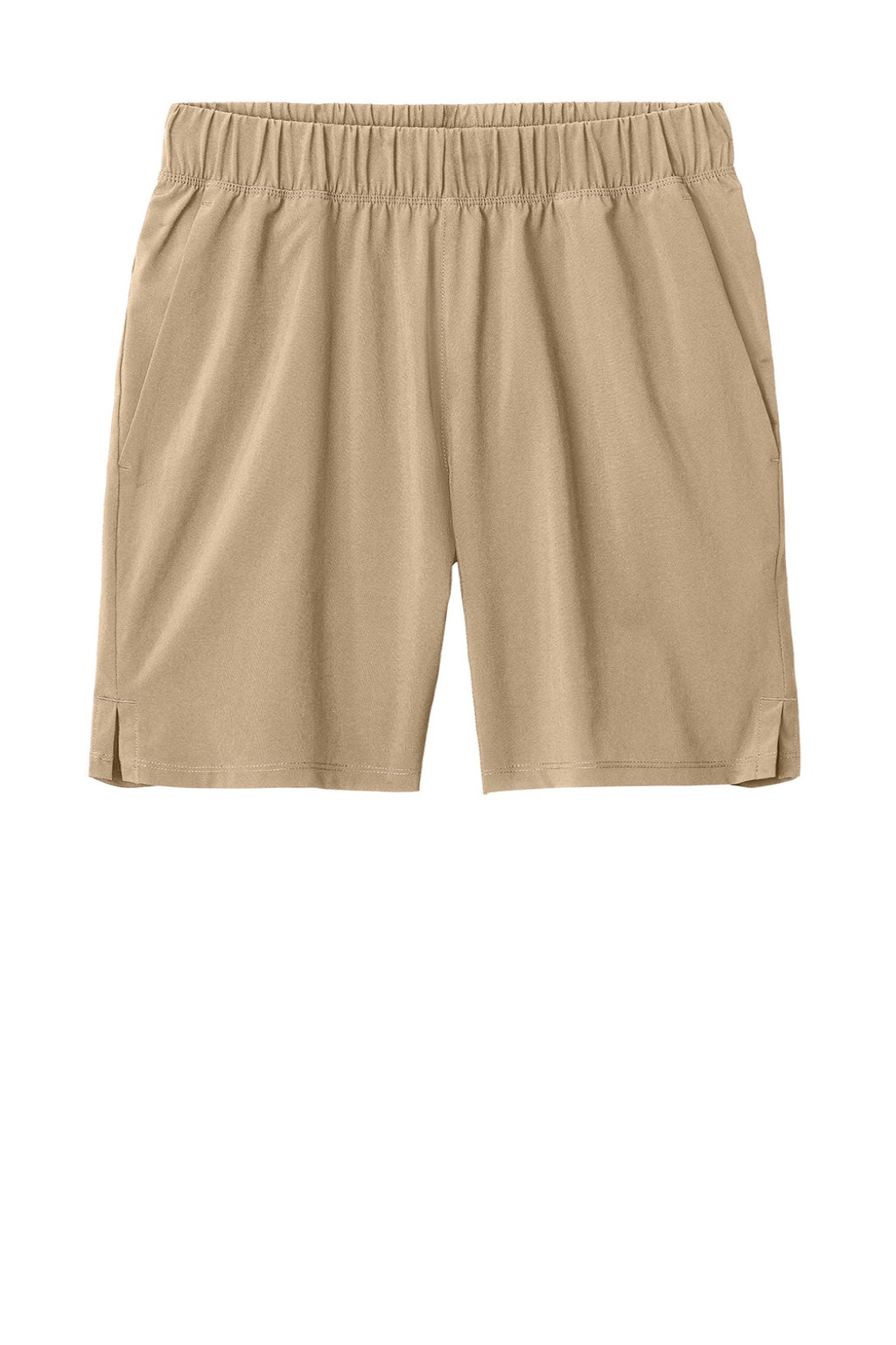 Sport-Tek ST485 Mens Repeat Moisture Wicking Shorts w/ Pockets Sport Khaki Brown Flat Front