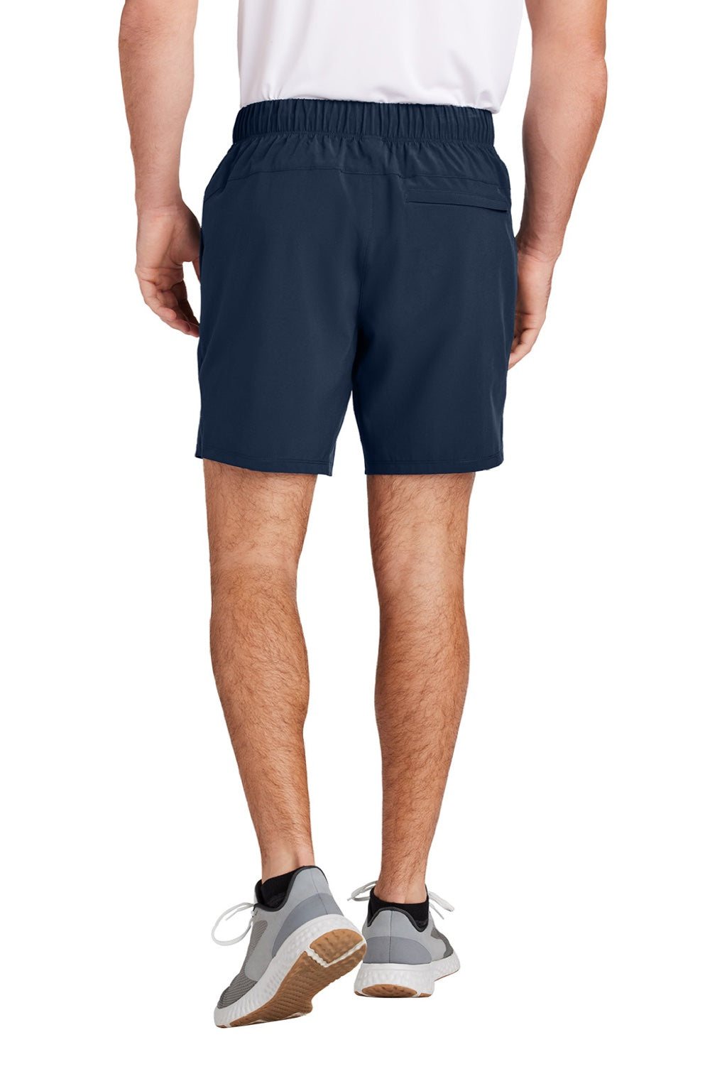 Sport-Tek ST485 Mens Repeat Moisture Wicking Shorts w/ Pockets True Navy Blue Model Back