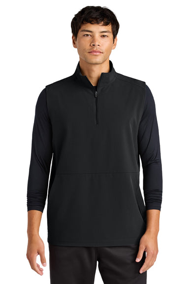 Sport-Tek ST487 Mens Repeat 1/4 Zip Vest Black Model Front