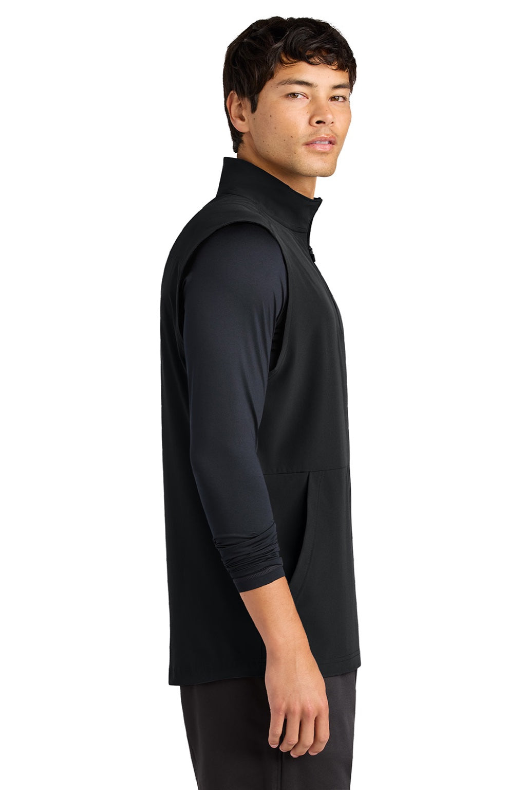 Sport-Tek ST487 Mens Repeat 1/4 Zip Vest Black Model Side