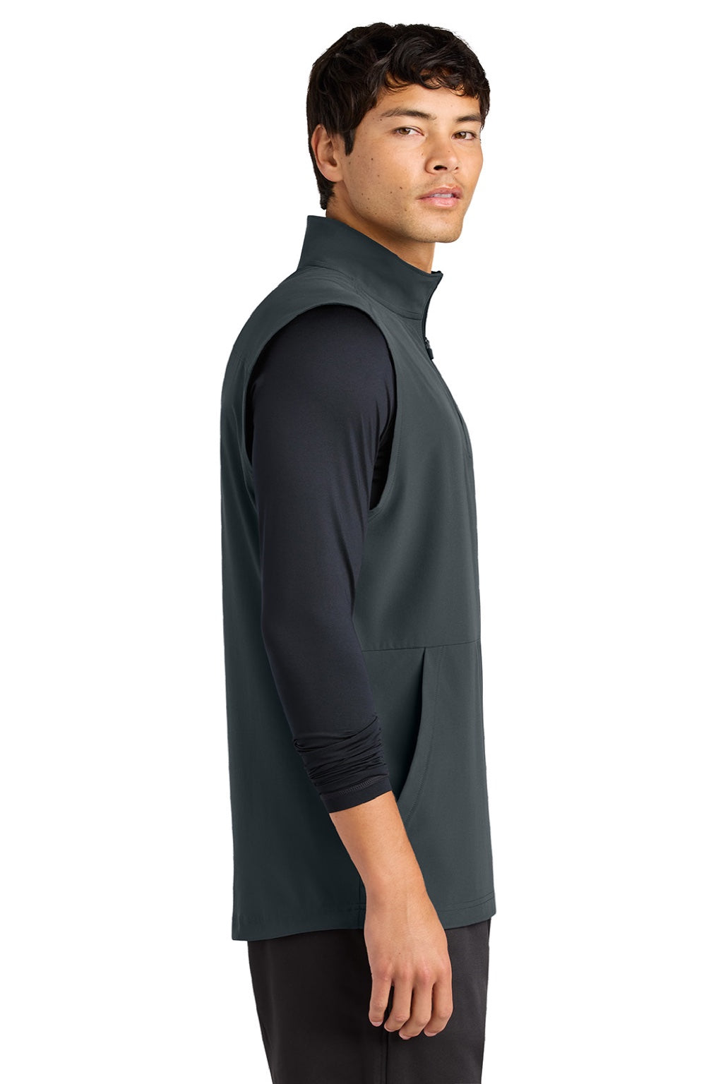 Sport-Tek ST487 Mens Repeat 1/4 Zip Vest Iron Grey Model Side