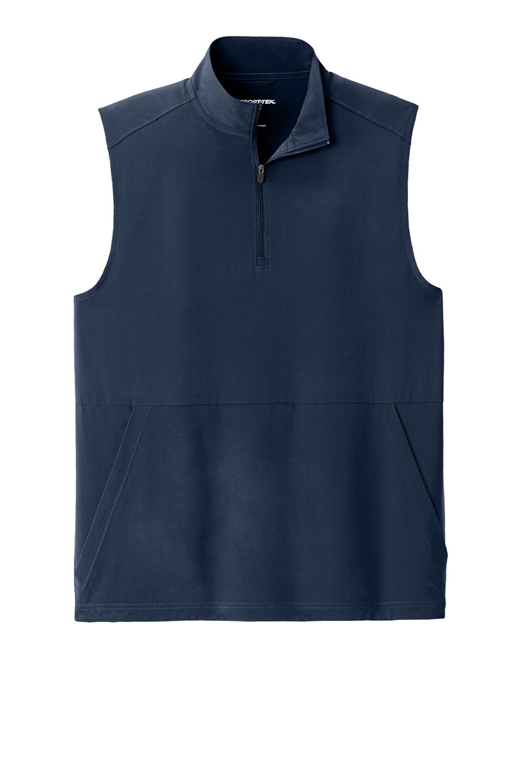 Sport-Tek ST487 Mens Repeat 1/4 Zip Vest True Navy Blue Flat Front