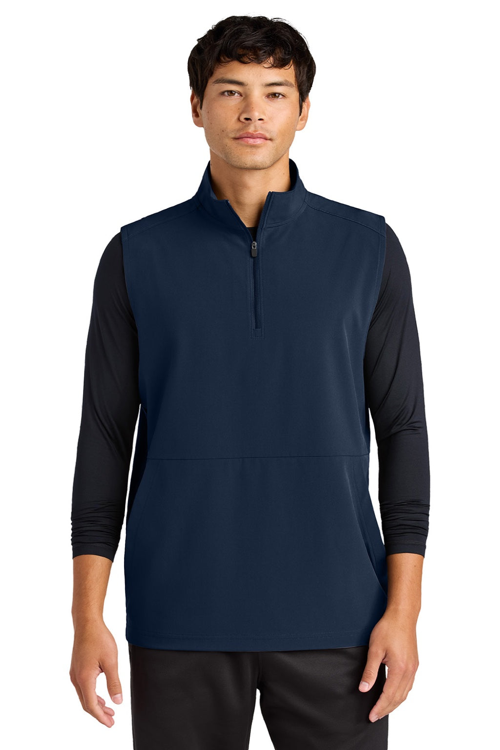 Sport-Tek ST487 Mens Repeat 1/4 Zip Vest True Navy Blue Model Front