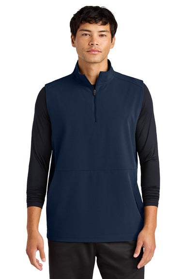 Sport-Tek ST487 Mens Repeat 1/4 Zip Vest True Navy Blue Model Front