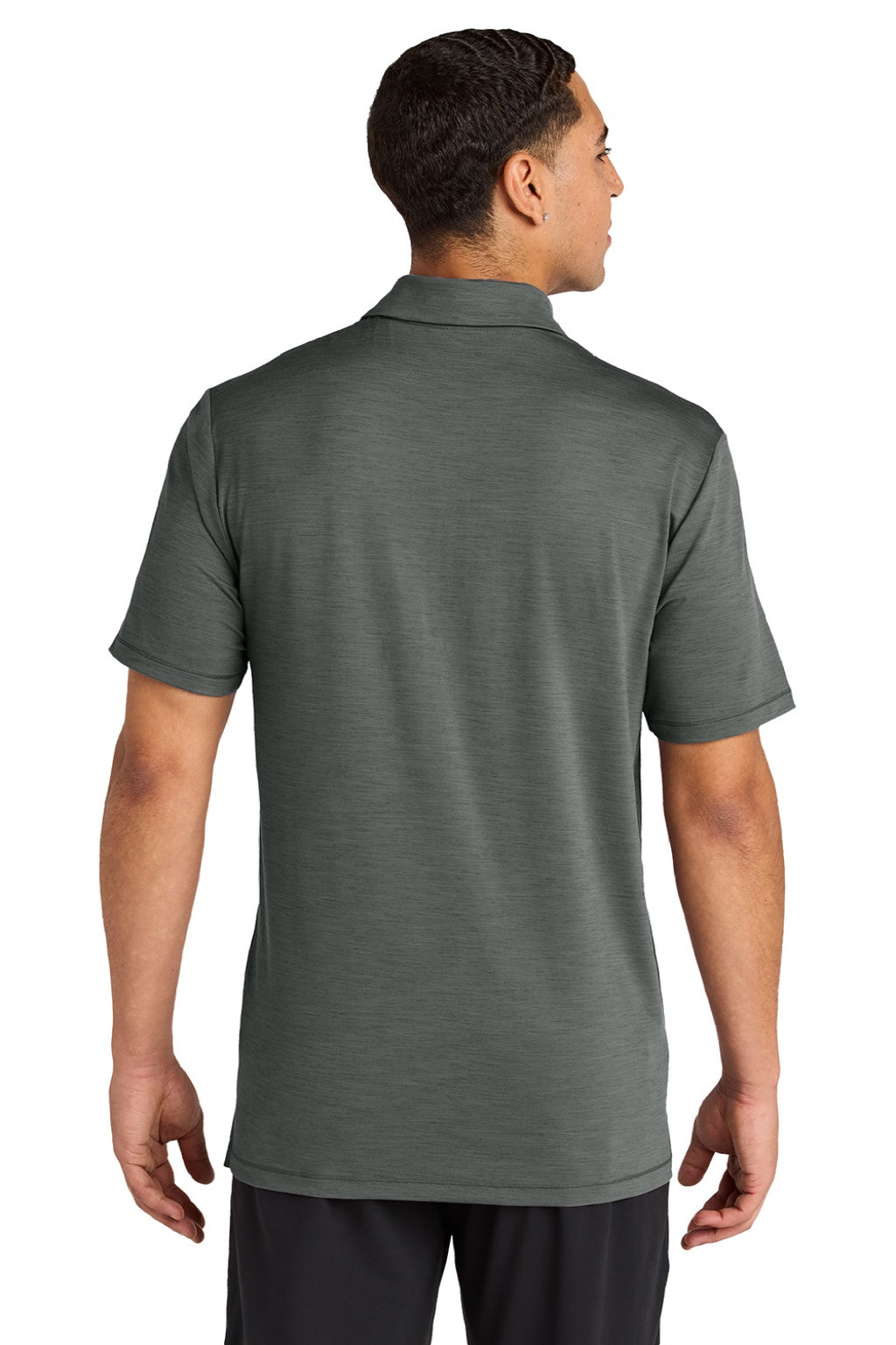 Sport-Tek ST490 Mens Versa Moisture Wicking Short Sleeve Polo Shirt Shadow Grey Model Back