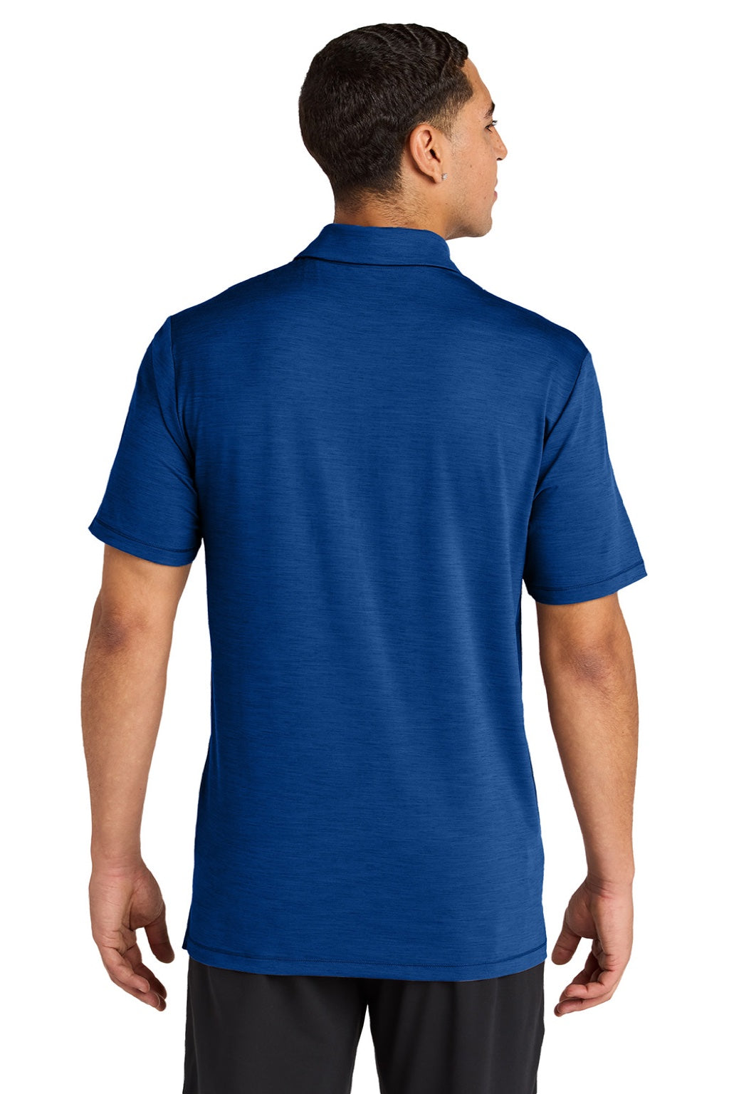 Sport-Tek ST490 Mens Versa Moisture Wicking Short Sleeve Polo Shirt True Royal Blue Model Back