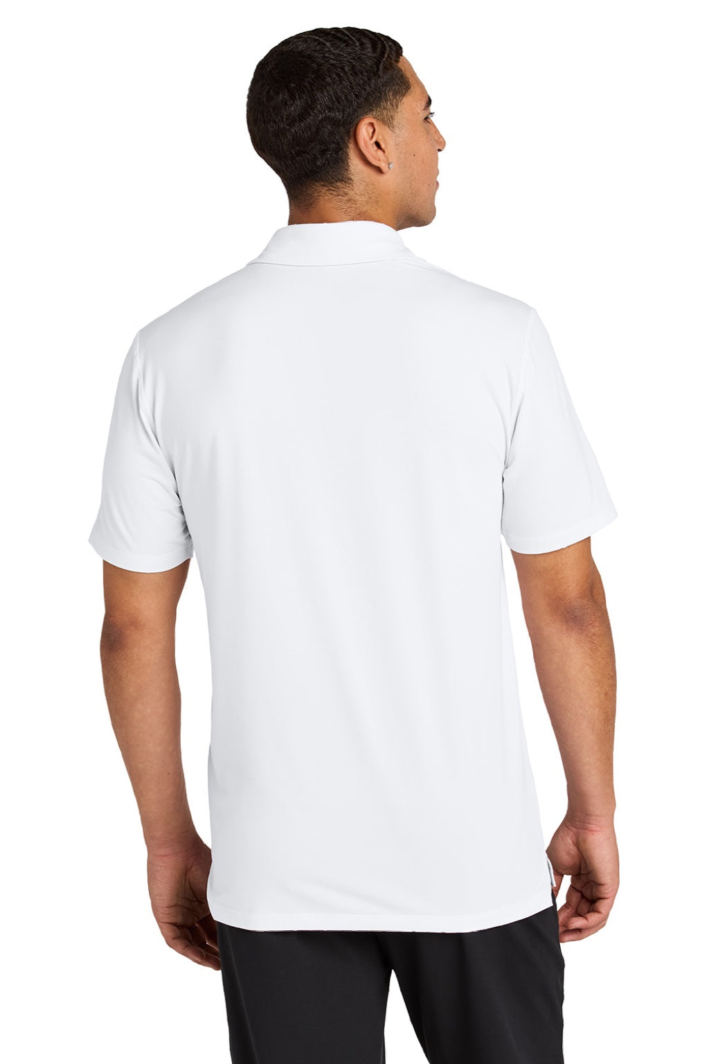 Sport-Tek ST490 Mens Versa Moisture Wicking Short Sleeve Polo Shirt White Model Back