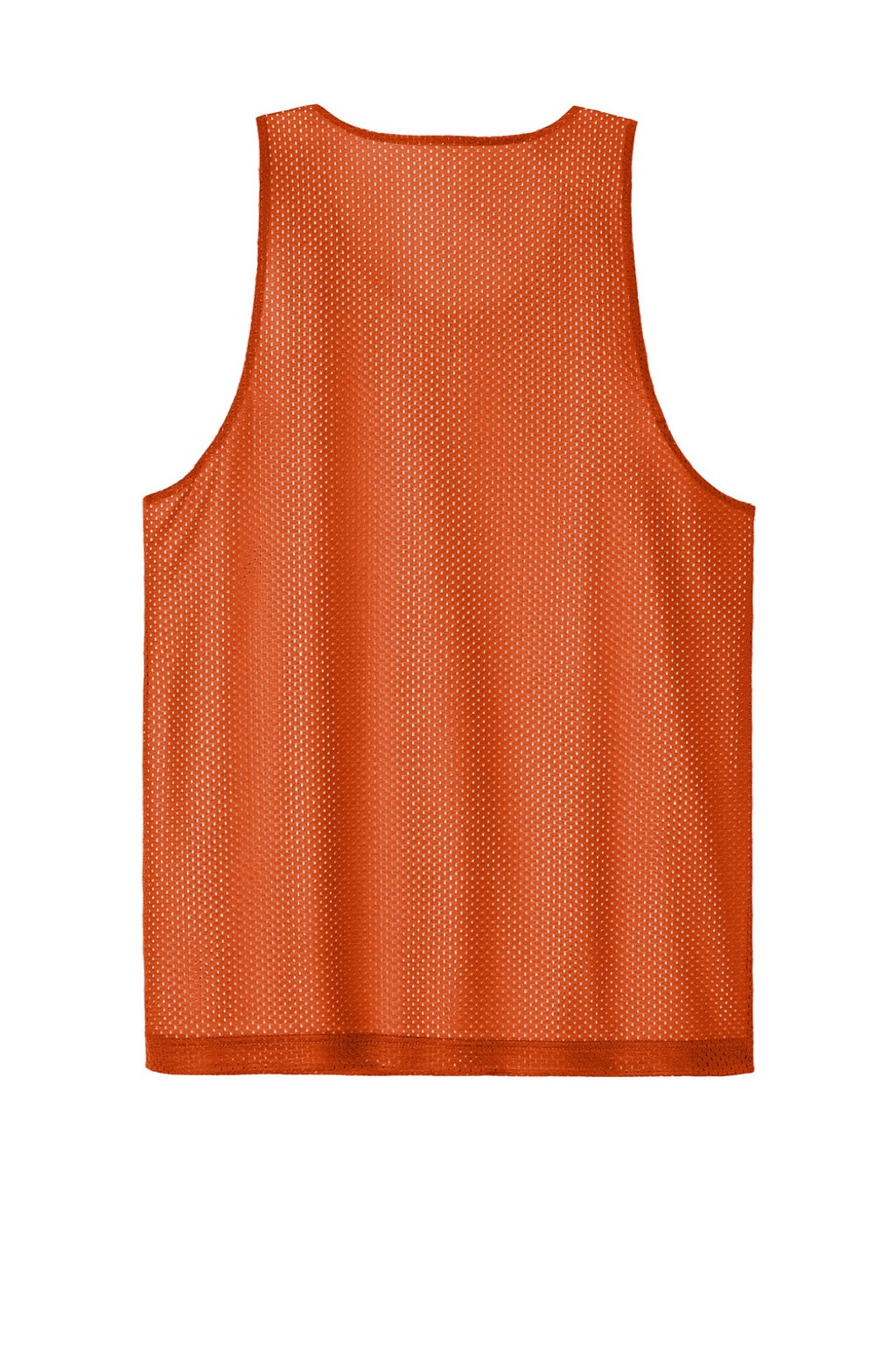 Sport-Tek ST5000 Mens Moisture Wicking Reversible Mesh Tank Top Deep Orange/White Flat Back