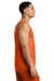 Sport-Tek ST5000 Mens Moisture Wicking Reversible Mesh Tank Top Deep Orange/White Model Side