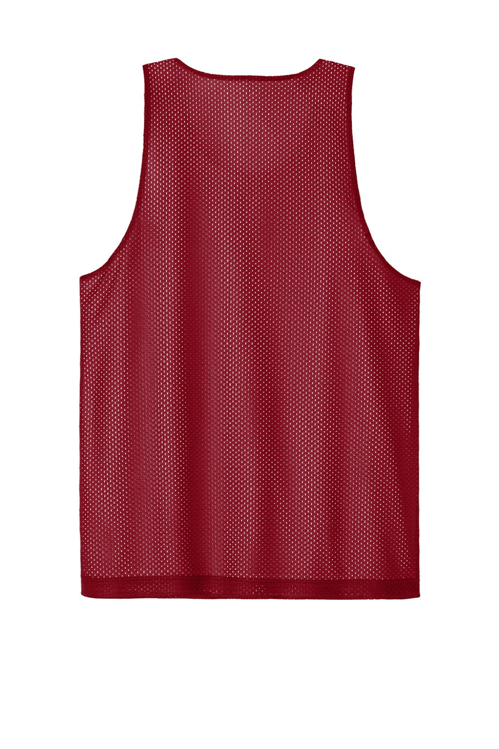 Sport-Tek ST5000 Mens Moisture Wicking Reversible Mesh Tank Top Deep Red/White Flat Back