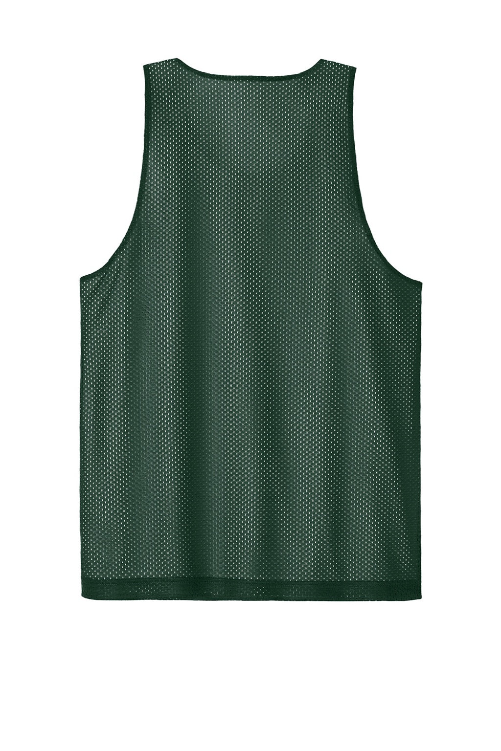 Sport-Tek ST5000 Mens Moisture Wicking Reversible Mesh Tank Top Forest Green/White Flat Back