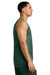 Sport-Tek ST5000 Mens Moisture Wicking Reversible Mesh Tank Top Forest Green/White Model Side