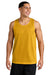 Sport-Tek ST5000 Mens Moisture Wicking Reversible Mesh Tank Top Gold/Black Model Front