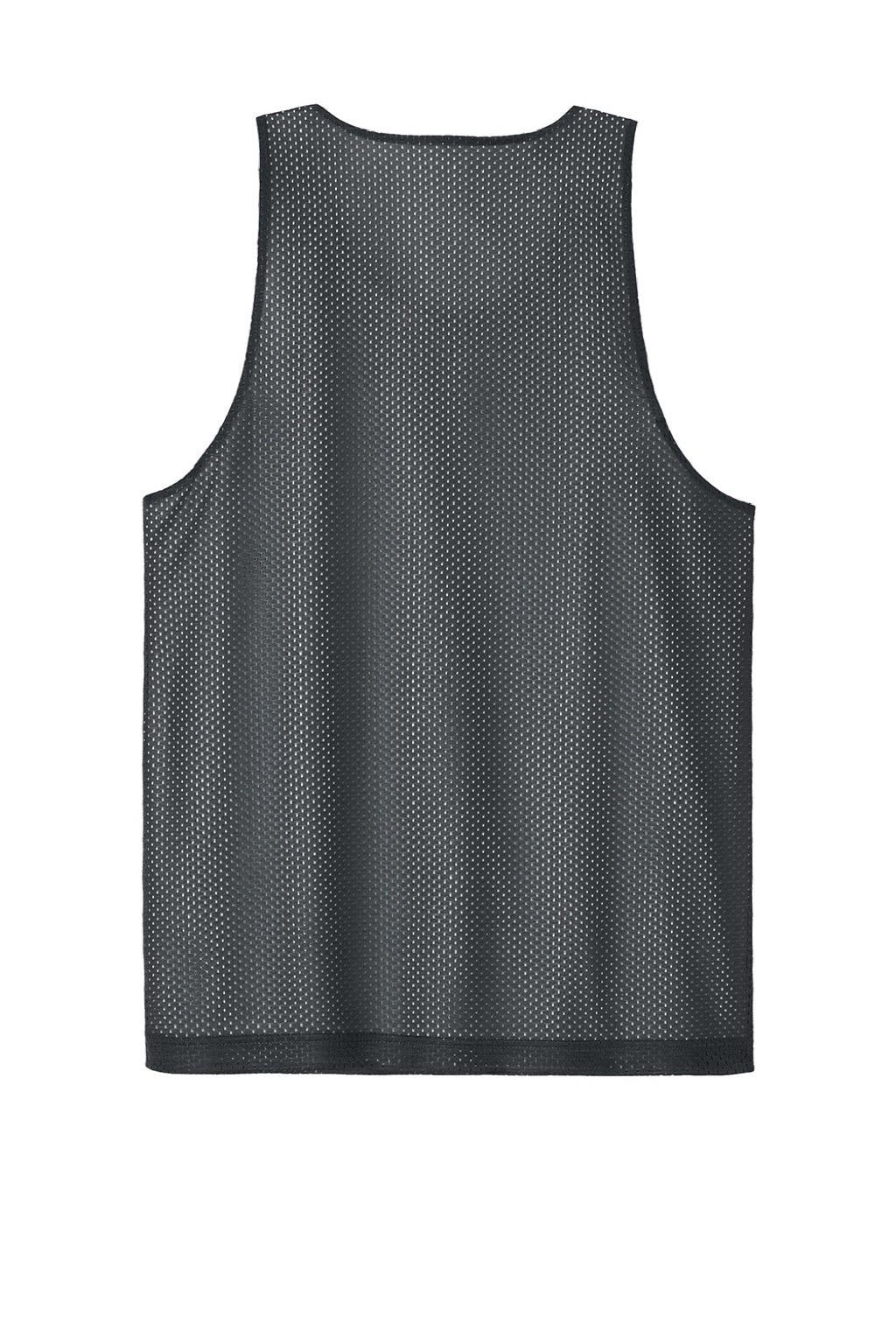 Sport-Tek ST5000 Mens Moisture Wicking Reversible Mesh Tank Top Iron Grey/White Flat Back
