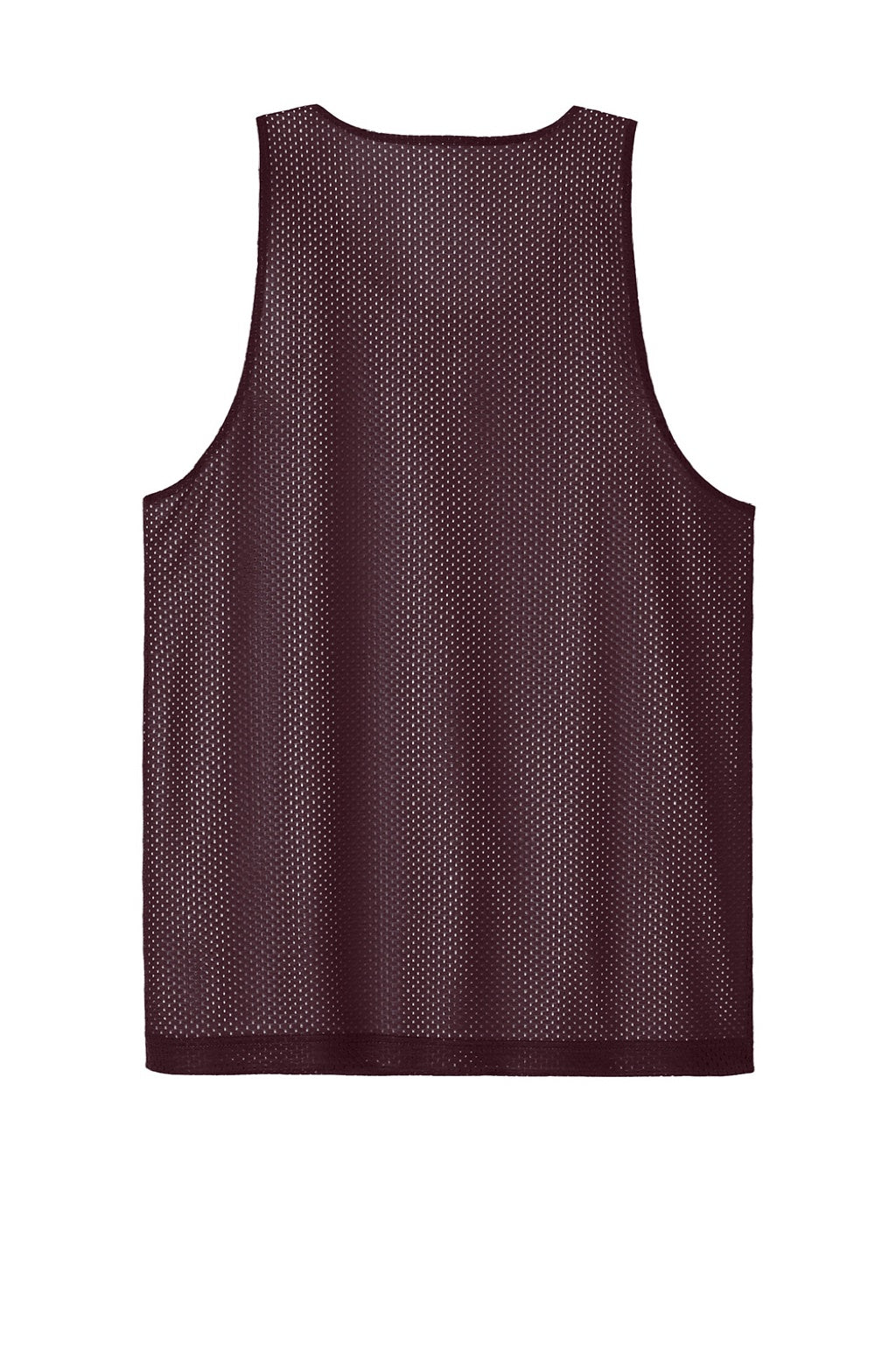 Sport-Tek ST5000 Mens Moisture Wicking Reversible Mesh Tank Top Maroon/White Flat Back