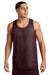 Sport-Tek ST5000 Mens Moisture Wicking Reversible Mesh Tank Top Maroon/White Model Front