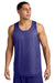 Sport-Tek ST5000 Mens Moisture Wicking Reversible Mesh Tank Top Purple/White Model Front