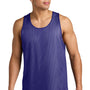 Sport-Tek Mens Moisture Wicking Reversible Mesh Tank Top - Purple/White