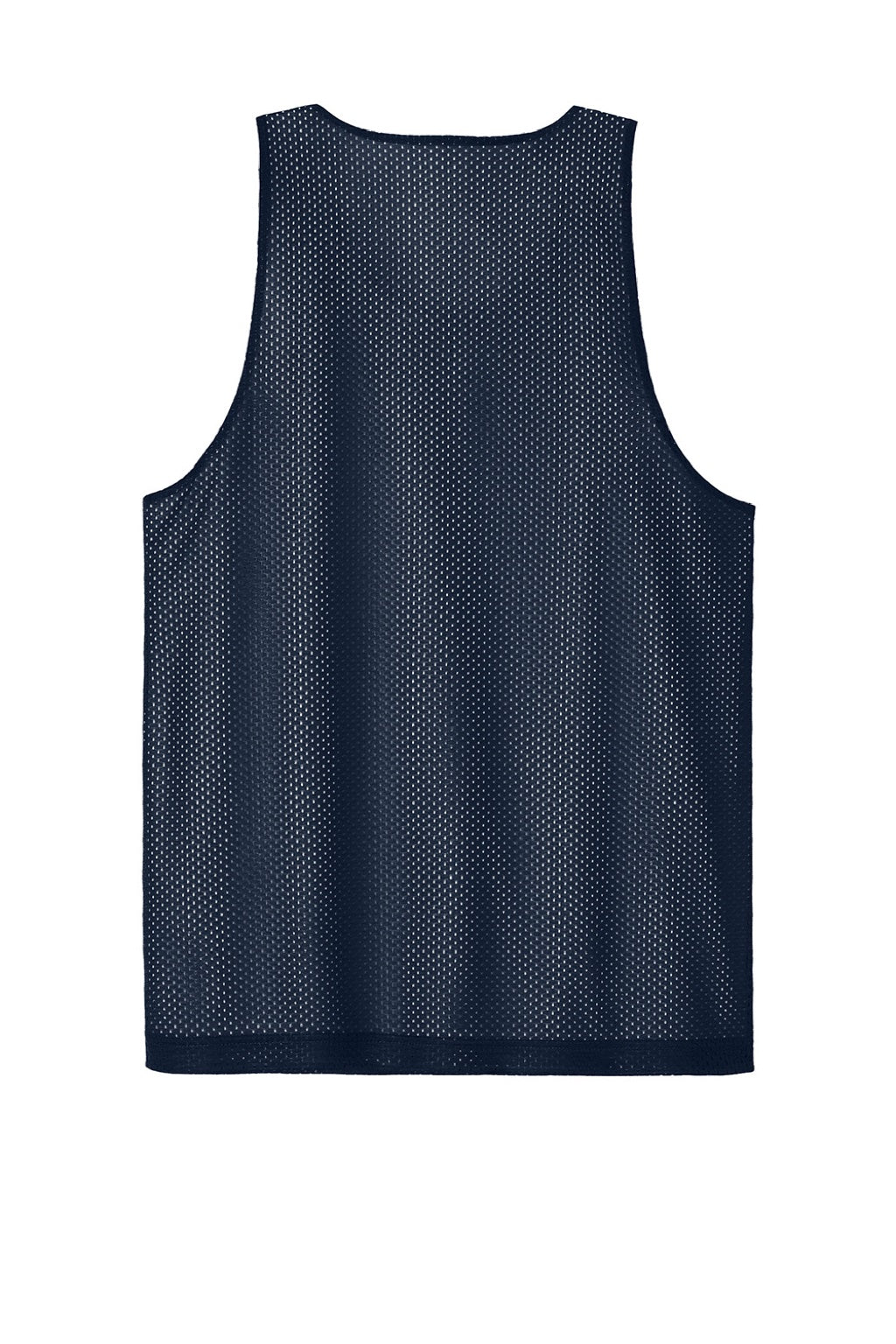 Sport-Tek ST5000 Mens Moisture Wicking Reversible Mesh Tank Top True Navy Blue/White Flat Back