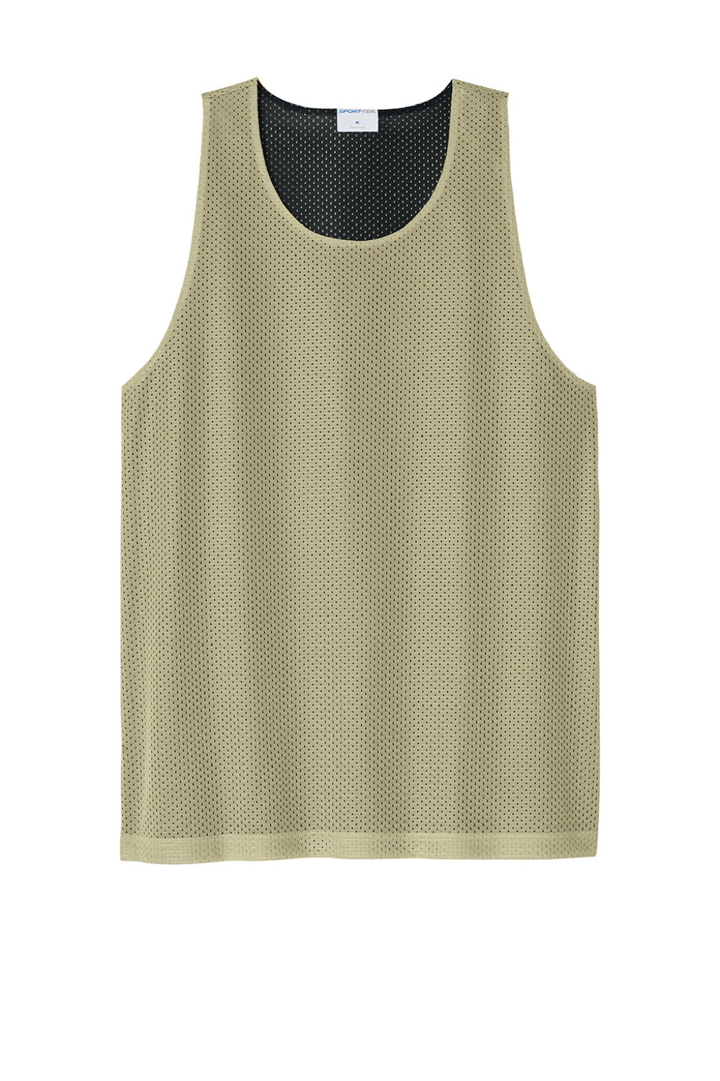 Sport-Tek ST5000 Mens Moisture Wicking Reversible Mesh Tank Top Vegas Gold/Black Flat Front