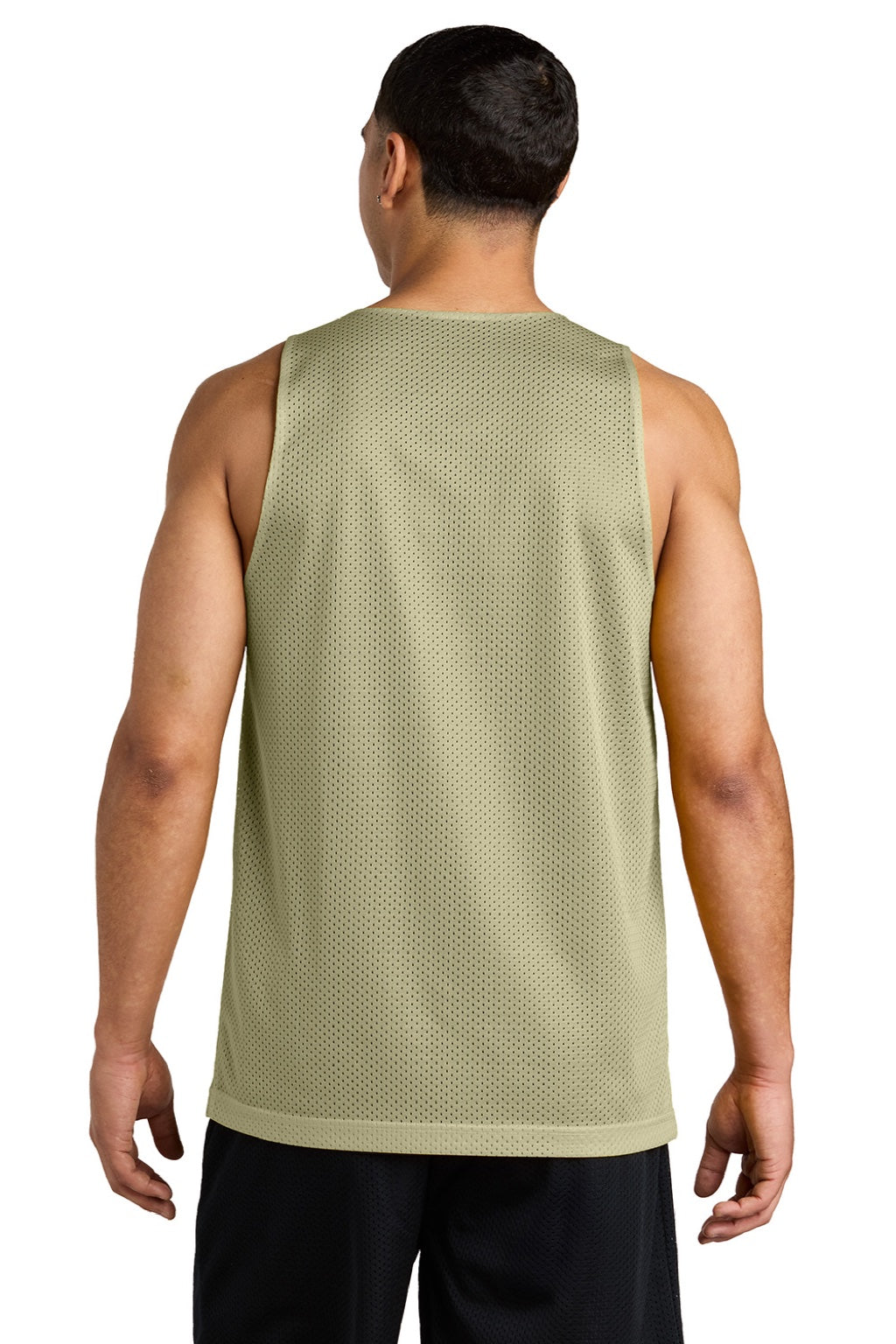 Sport-Tek ST5000 Mens Moisture Wicking Reversible Mesh Tank Top Vegas Gold/Black Model Back