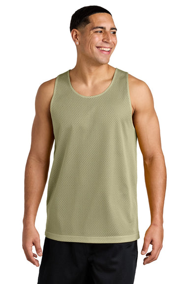 Sport-Tek ST5000 Mens Moisture Wicking Reversible Mesh Tank Top Vegas Gold/Black Model Front
