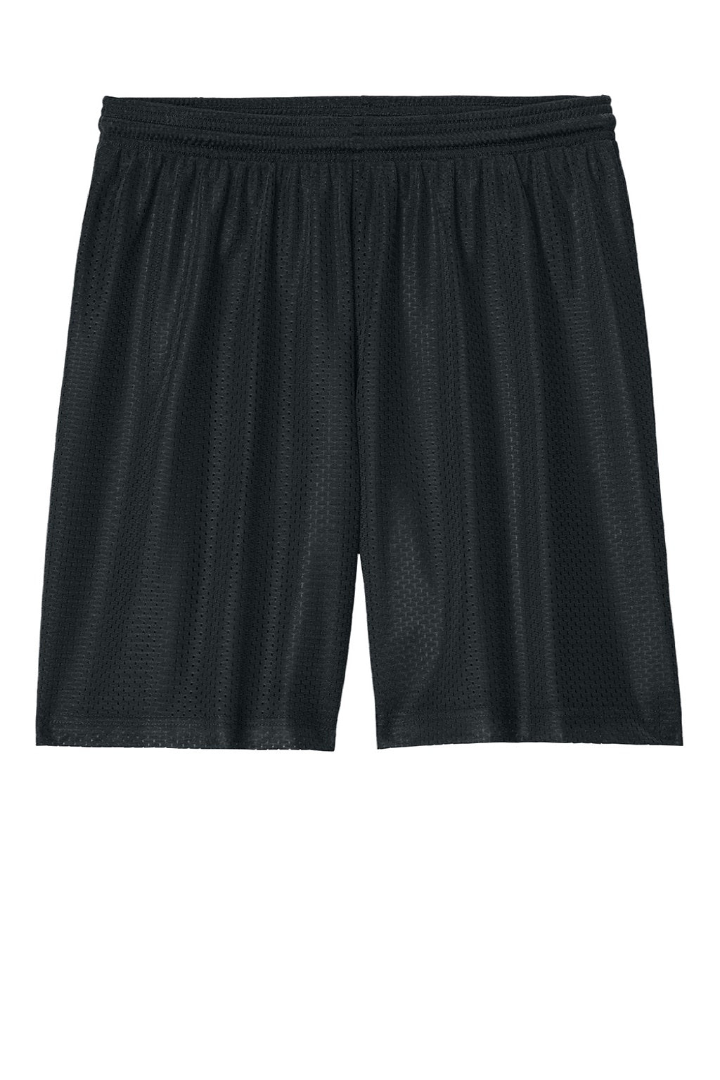 Sport-Tek ST5100 Mens Moisture Wicking Mesh Athletic Shorts Black Flat Front