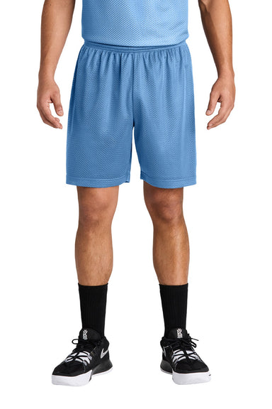 Sport-Tek ST5100 Mens Moisture Wicking Mesh Athletic Shorts Carolina Blue Model Front