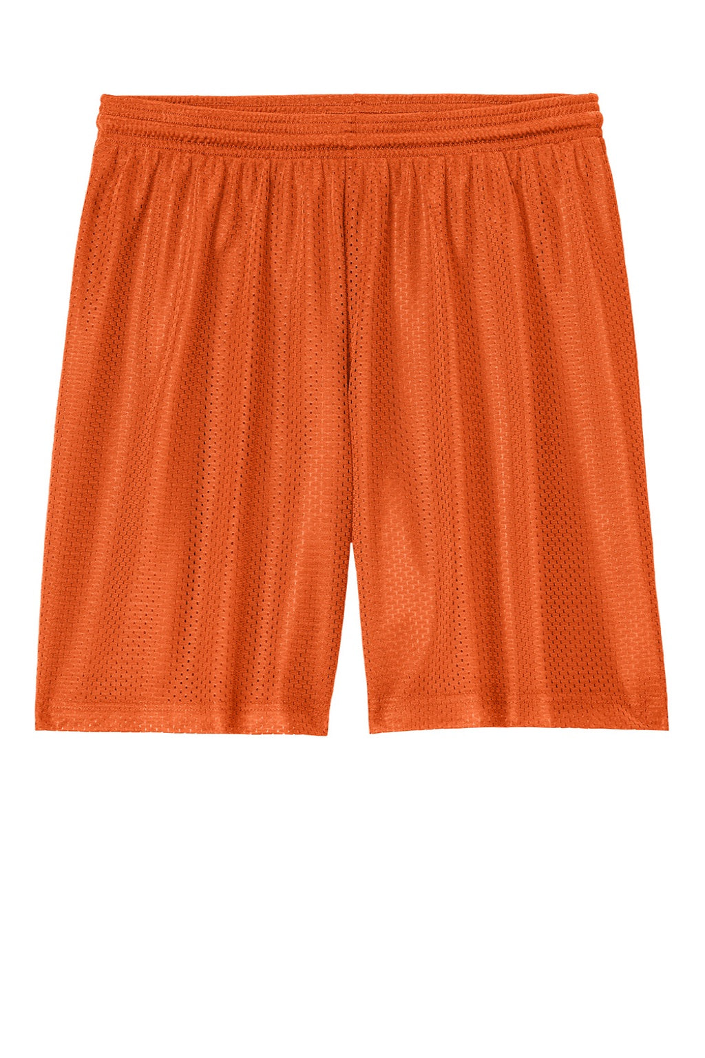 Sport-Tek ST5100 Mens Moisture Wicking Mesh Athletic Shorts Deep Orange Flat Front