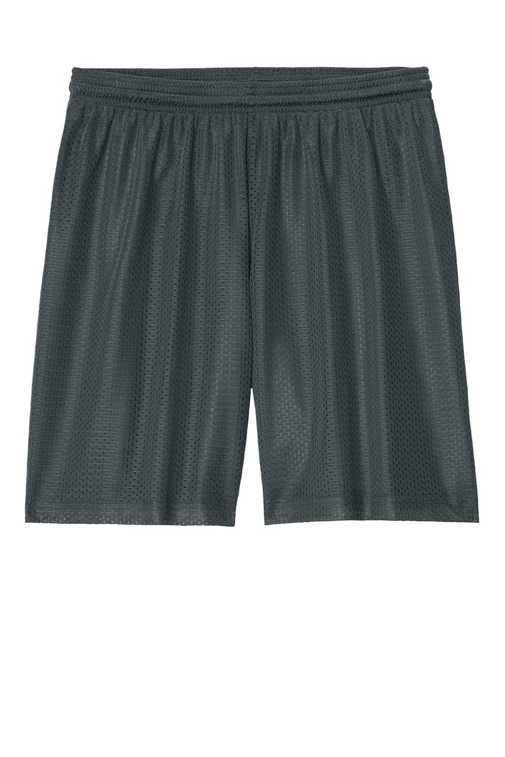 Sport-Tek ST5100 Mens Moisture Wicking Mesh Athletic Shorts Iron Grey Flat Front