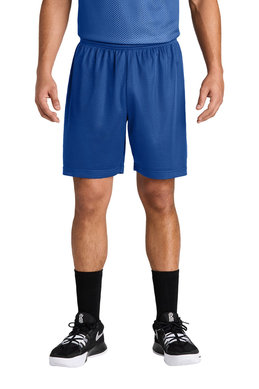 Sport-Tek ST5100 Mens Moisture Wicking Mesh Athletic Shorts True Royal Blue Model Front