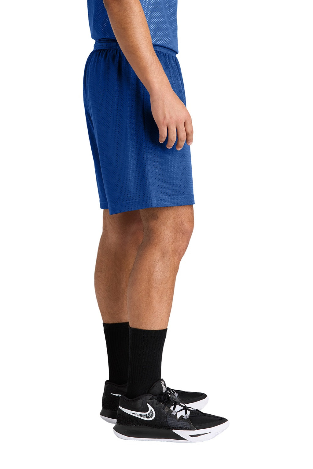 Sport-Tek ST5100 Mens Moisture Wicking Mesh Athletic Shorts True Royal Blue Model Side