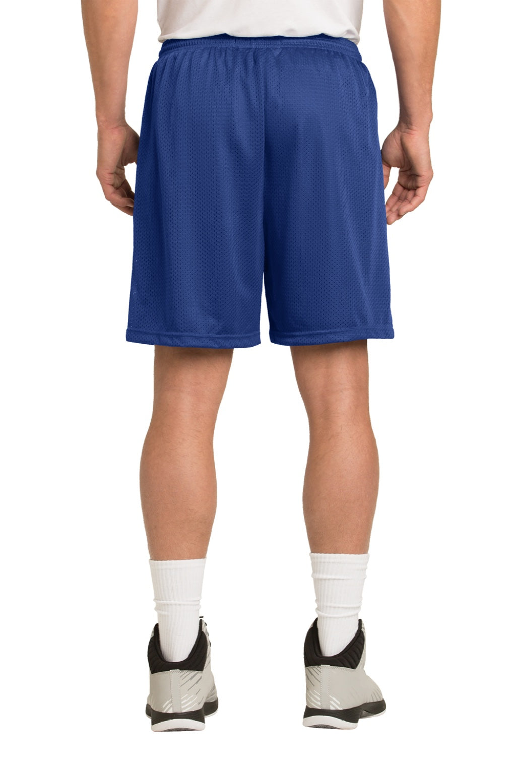 Sport-Tek ST510 Mens Moisture Wicking Classic Mesh Shorts True Royal Blue Model Back