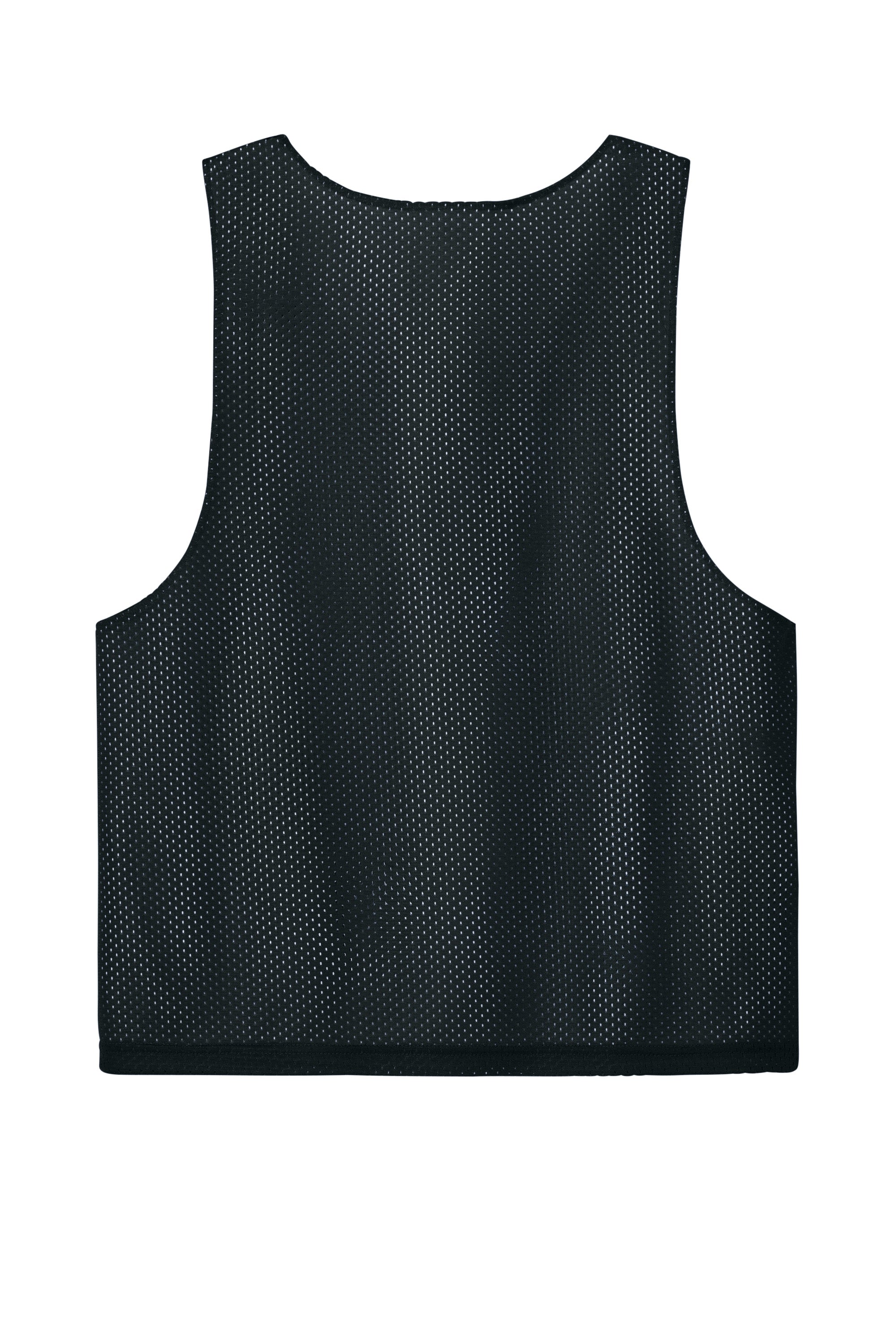 Sport-Tek ST512 Mens Reversible Lacrosse Pinnie Tank Top Black/White Flat Back