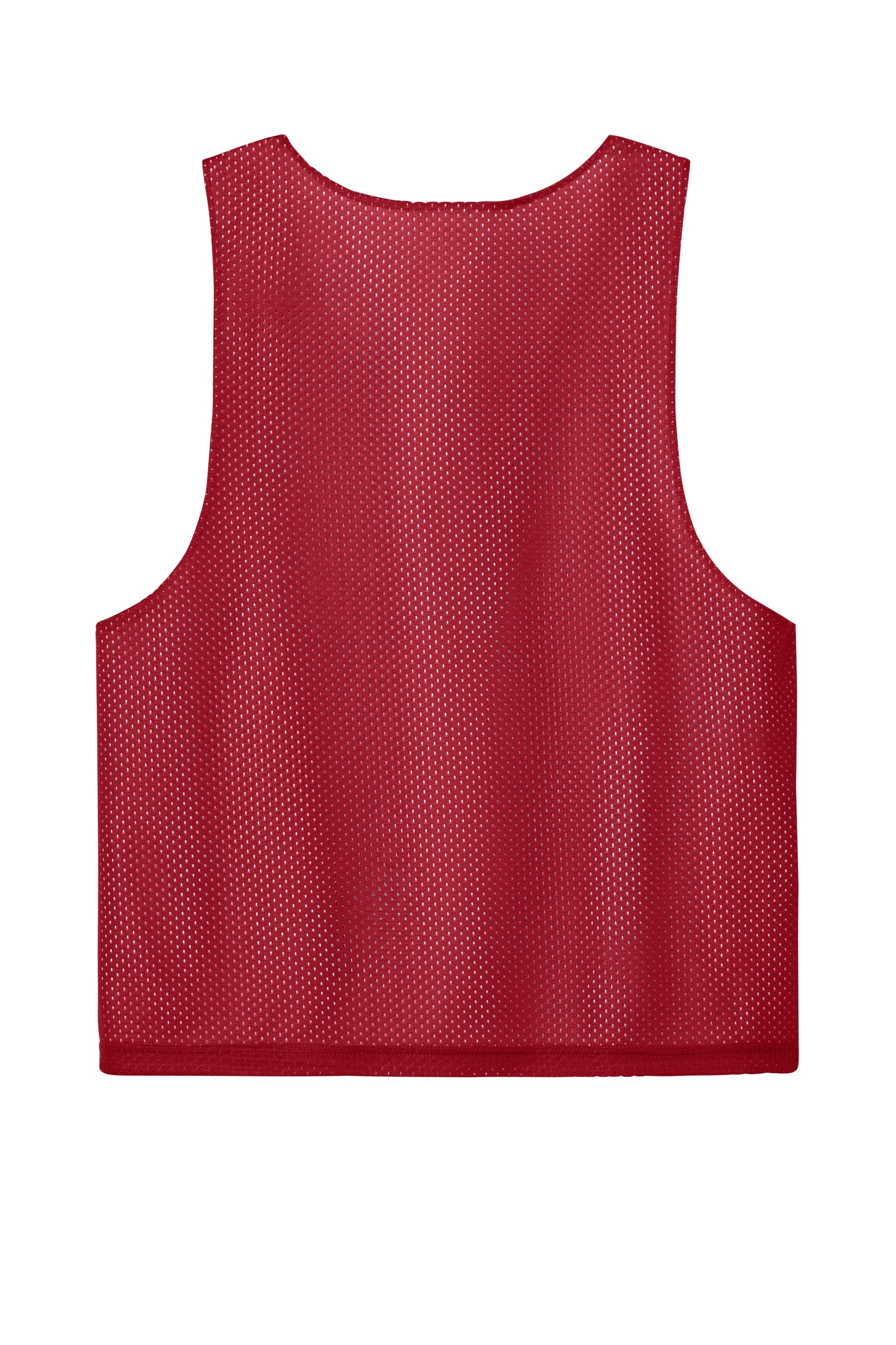 Sport-Tek ST512 Mens Reversible Lacrosse Pinnie Tank Top Deep Red/White Flat Back