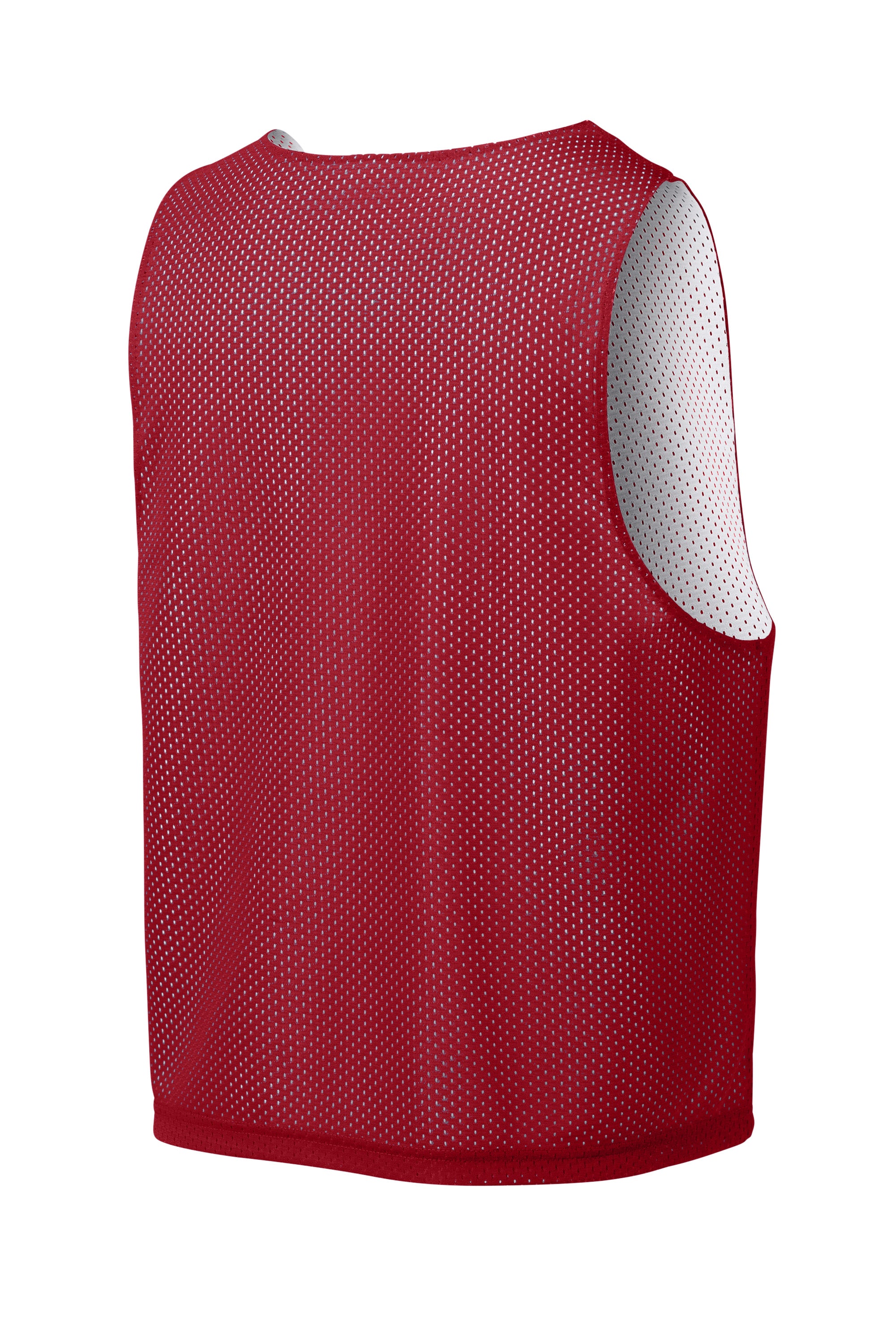 Sport-Tek ST512 Mens Reversible Lacrosse Pinnie Tank Top Deep Red/White Forn Back
