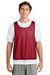 Sport-Tek ST512 Mens Reversible Lacrosse Pinnie Tank Top Deep Red/White Model Front