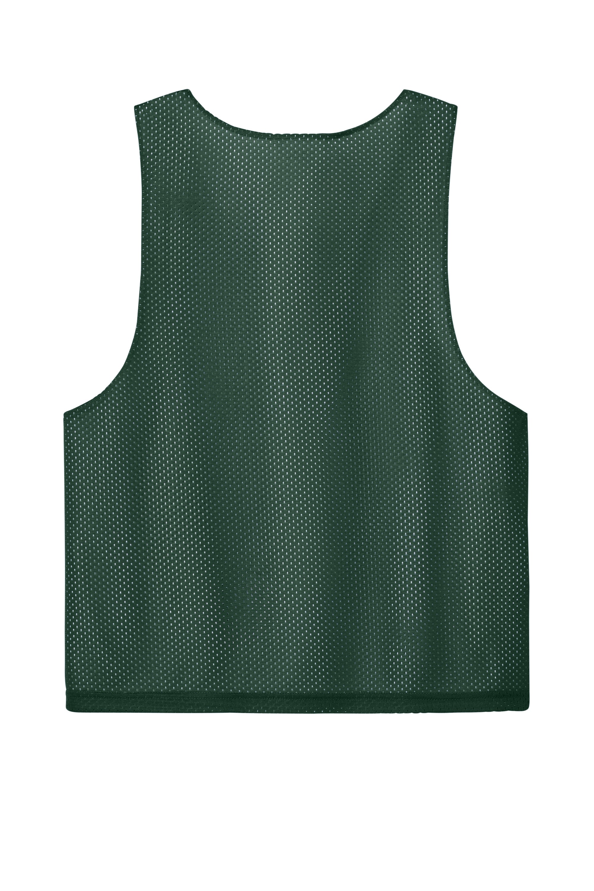 Sport-Tek ST512 Mens Reversible Lacrosse Pinnie Tank Top Forest Green/White Flat Back