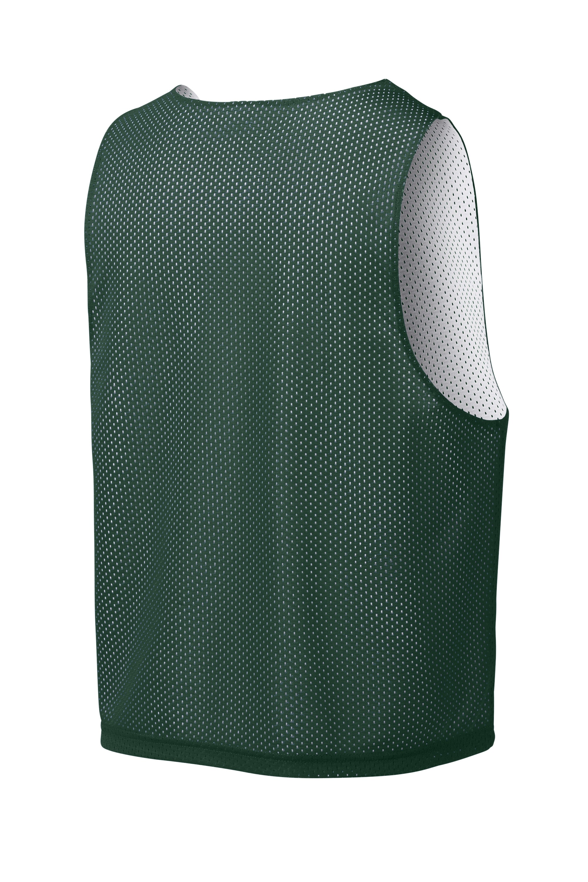 Sport-Tek ST512 Mens Reversible Lacrosse Pinnie Tank Top Forest Green/White Forn Back