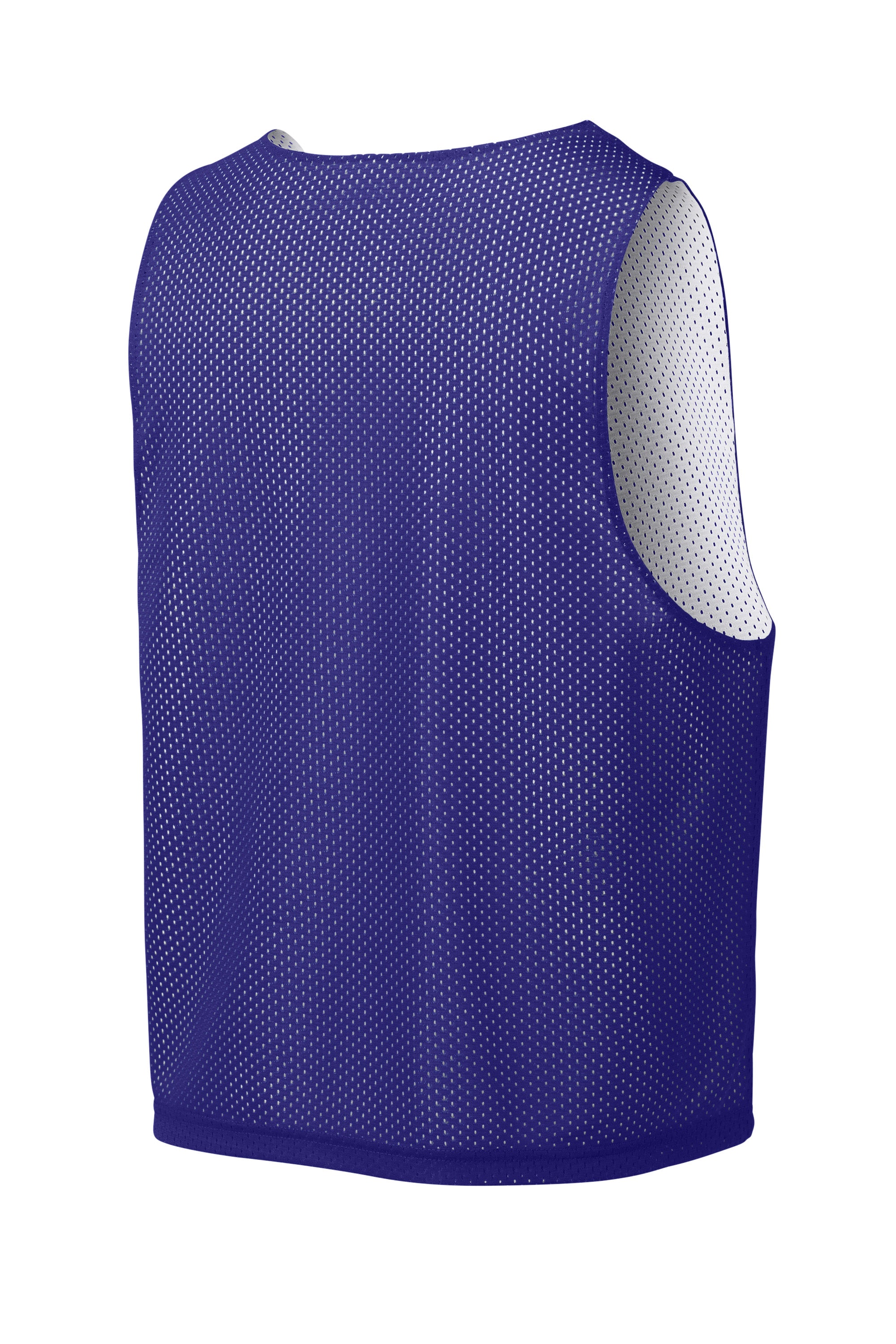 Sport-Tek ST512 Mens Reversible Lacrosse Pinnie Tank Top Purple/White Forn Back
