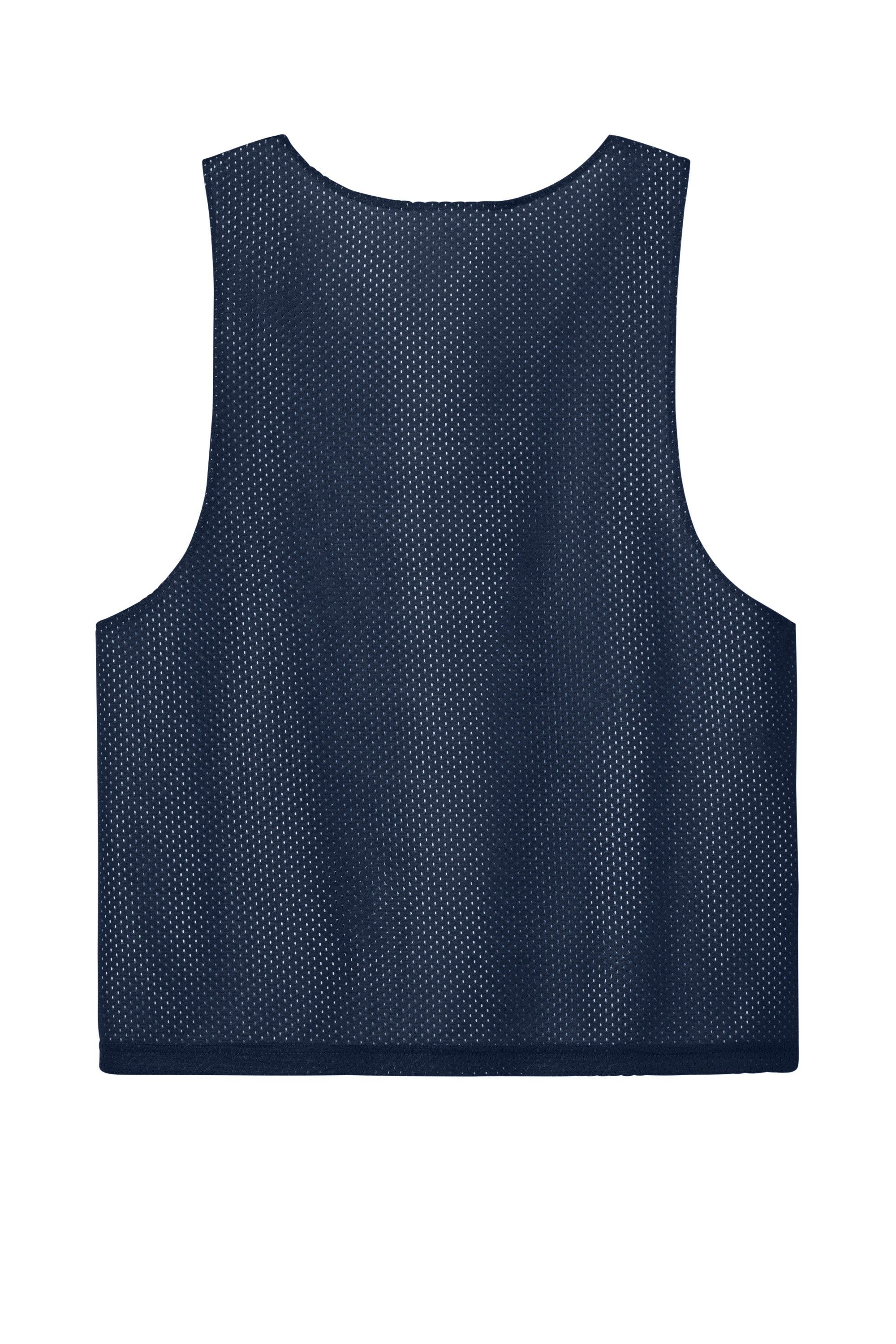 Sport-Tek ST512 Mens Reversible Lacrosse Pinnie Tank Top True Navy Blue/White Flat Back