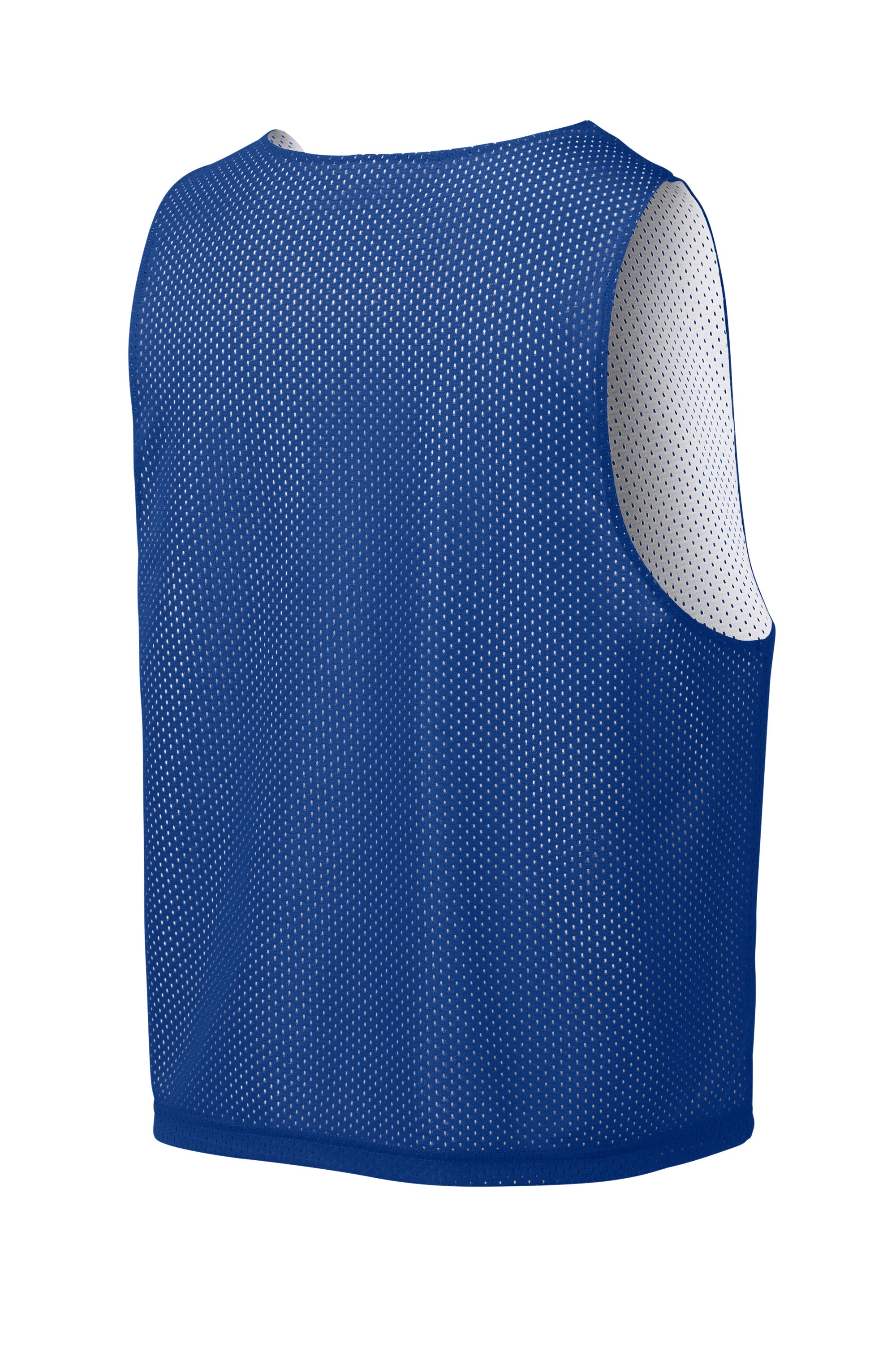 Sport-Tek ST512 Mens Reversible Lacrosse Pinnie Tank Top True Royal Blue/White Forn Back