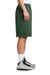 Sport-Tek ST515 Mens Moisture Wicking Classic Mesh Long Shorts Forest Green Model Side
