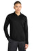 Sport-Tek ST520LS Mens Moisture Wicking Long Sleeve Polo Shirt Black Model Front